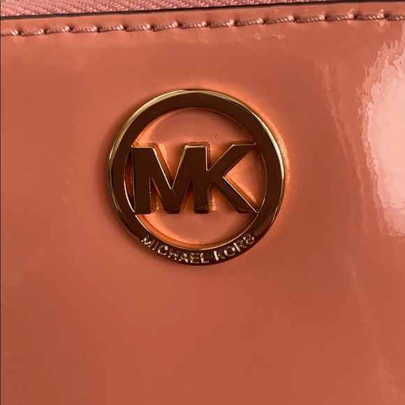Michael Kors Fulton Wristlet, Peach Patent Leather - Picture 6 of 7